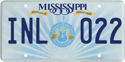 MS license plate INL022