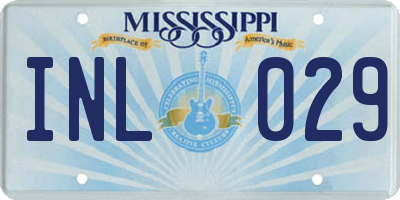 MS license plate INL029