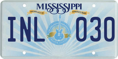 MS license plate INL030