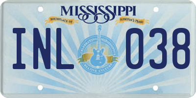 MS license plate INL038