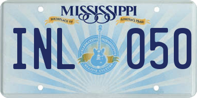 MS license plate INL050