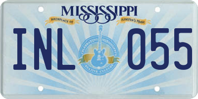 MS license plate INL055