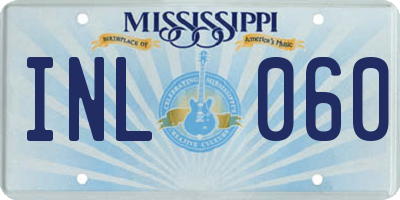 MS license plate INL060