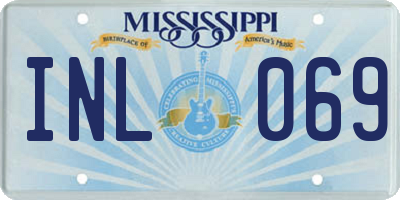 MS license plate INL069