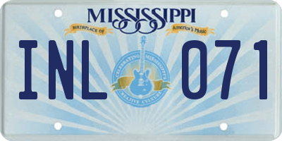 MS license plate INL071