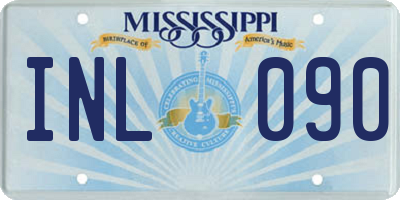 MS license plate INL090