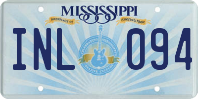 MS license plate INL094
