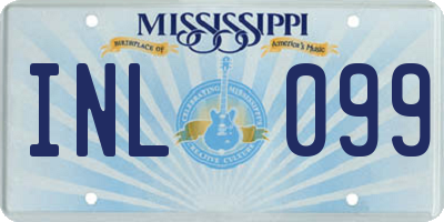 MS license plate INL099