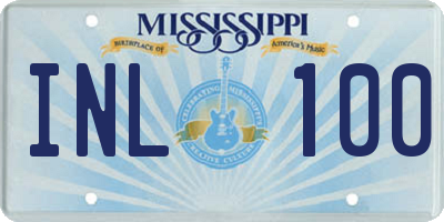 MS license plate INL100