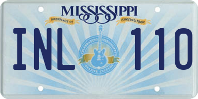 MS license plate INL110