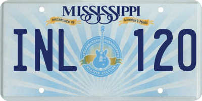 MS license plate INL120