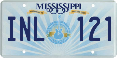 MS license plate INL121