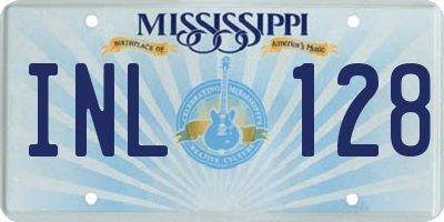 MS license plate INL128