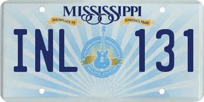 MS license plate INL131