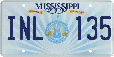 MS license plate INL135