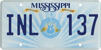 MS license plate INL137