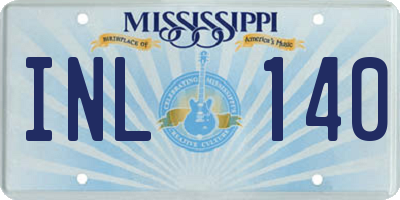 MS license plate INL140