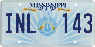 MS license plate INL143