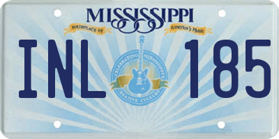 MS license plate INL185