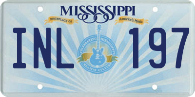 MS license plate INL197