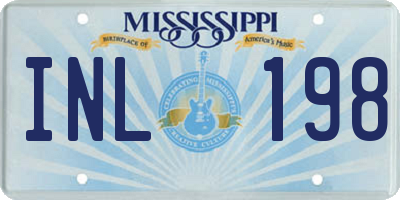MS license plate INL198