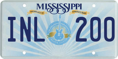 MS license plate INL200