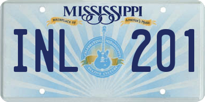 MS license plate INL201