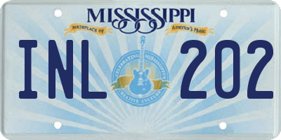 MS license plate INL202
