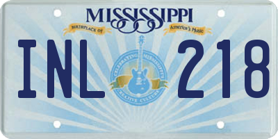 MS license plate INL218