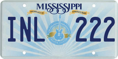 MS license plate INL222