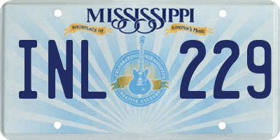MS license plate INL229