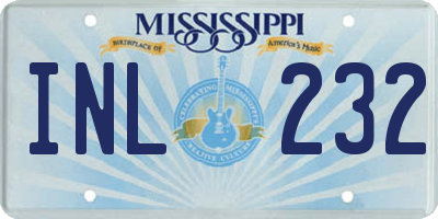 MS license plate INL232