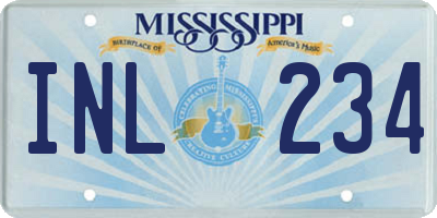 MS license plate INL234