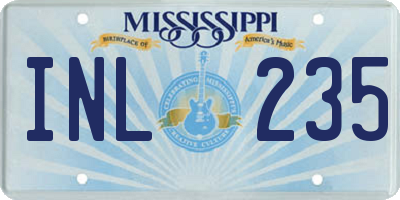 MS license plate INL235