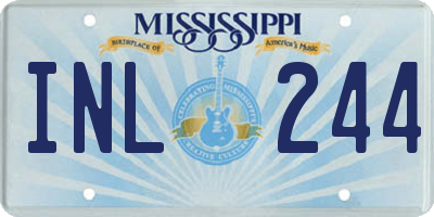MS license plate INL244