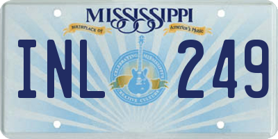 MS license plate INL249