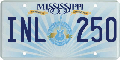 MS license plate INL250