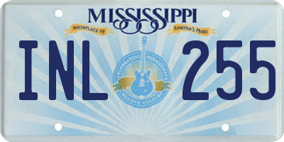 MS license plate INL255