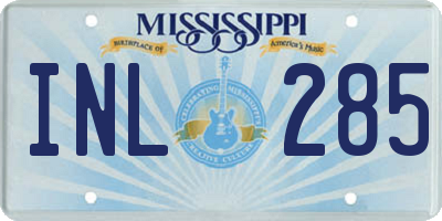 MS license plate INL285