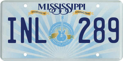 MS license plate INL289
