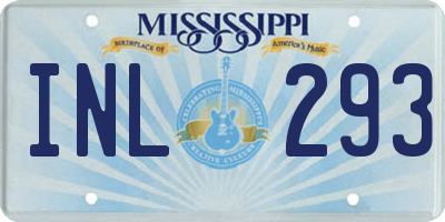 MS license plate INL293