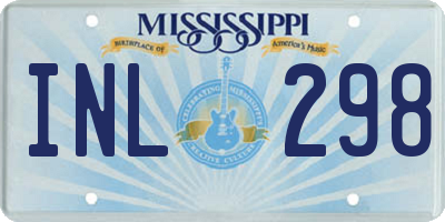 MS license plate INL298