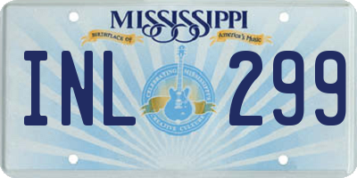 MS license plate INL299