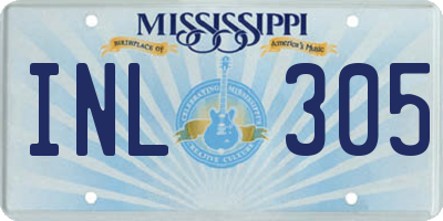 MS license plate INL305