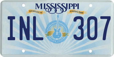 MS license plate INL307