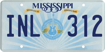 MS license plate INL312