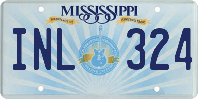 MS license plate INL324