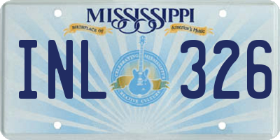 MS license plate INL326