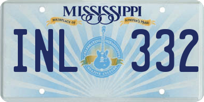 MS license plate INL332