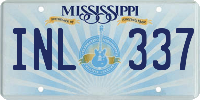 MS license plate INL337